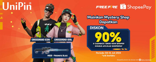 Mainkan Mystery Shop Dapatkan Diskon 90% & Top up Diamonds Free Fire Cashback 12Ribu Koin Shopee